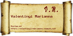 Valentinyi Marianna névjegykártya